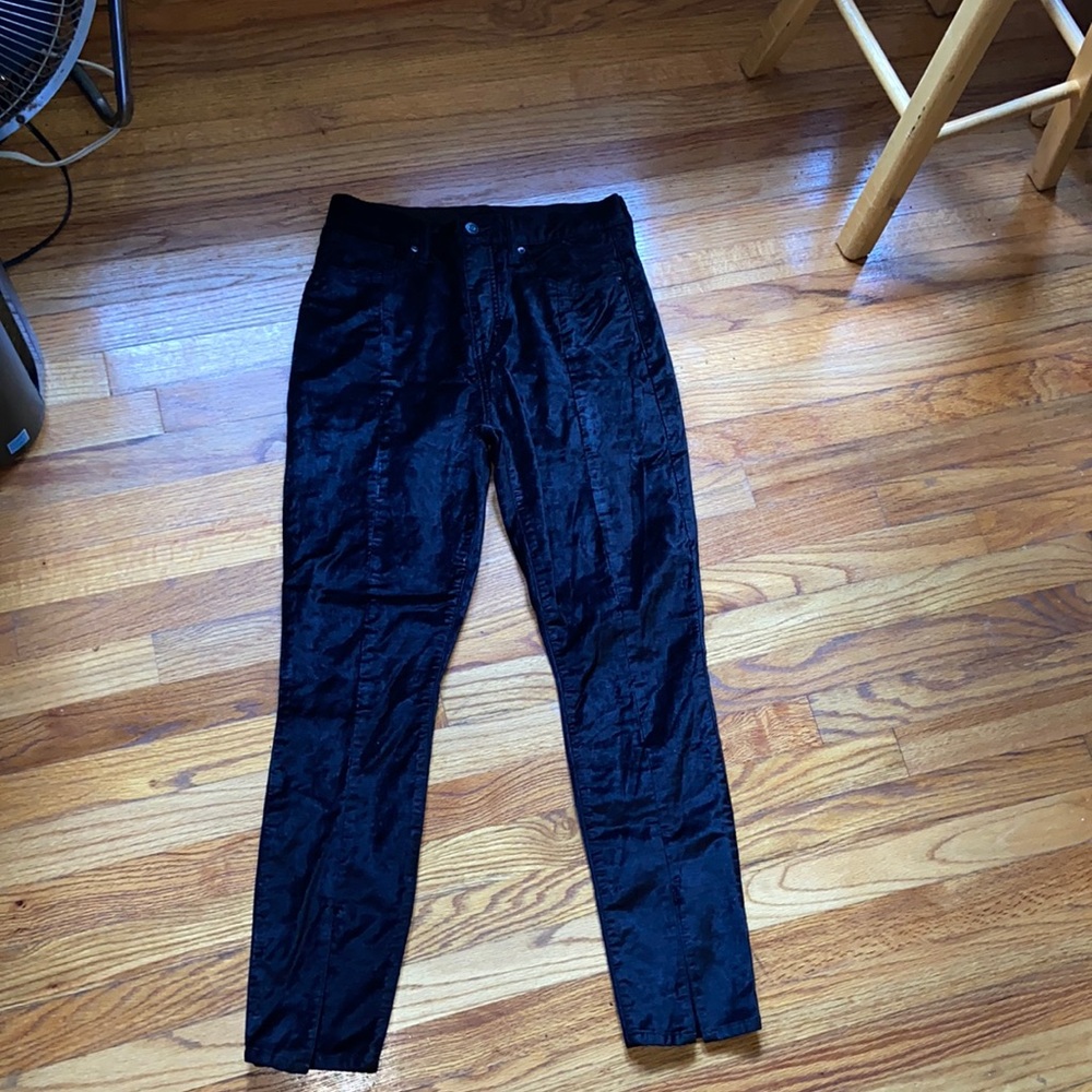 Black Velvet Split Leg Lucky Brand Jean's